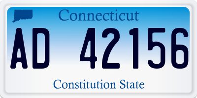 CT license plate AD42156