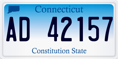 CT license plate AD42157