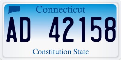 CT license plate AD42158