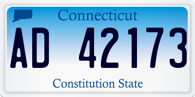 CT license plate AD42173