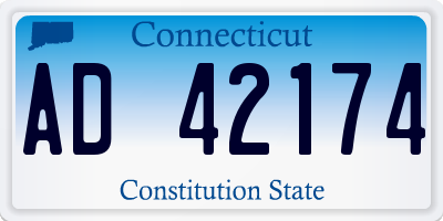 CT license plate AD42174