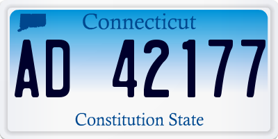 CT license plate AD42177