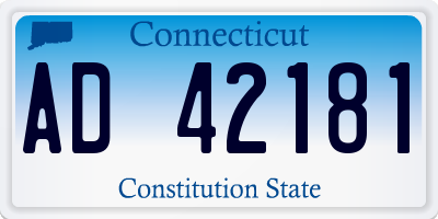 CT license plate AD42181