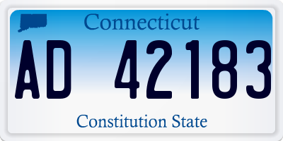 CT license plate AD42183
