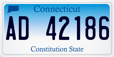 CT license plate AD42186