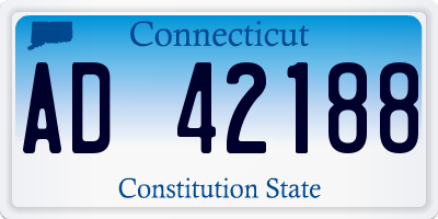 CT license plate AD42188