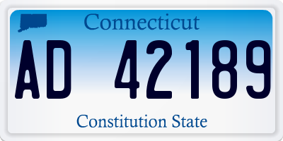 CT license plate AD42189