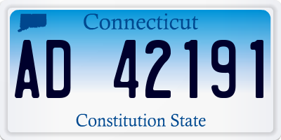 CT license plate AD42191