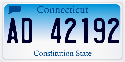 CT license plate AD42192