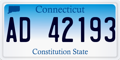 CT license plate AD42193