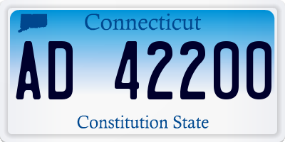CT license plate AD42200