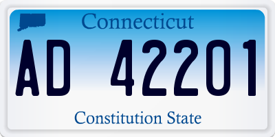 CT license plate AD42201