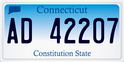 CT license plate AD42207