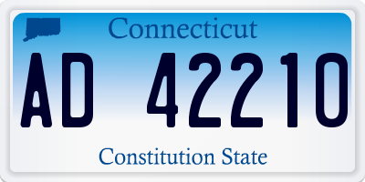 CT license plate AD42210