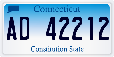 CT license plate AD42212