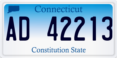 CT license plate AD42213