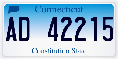 CT license plate AD42215