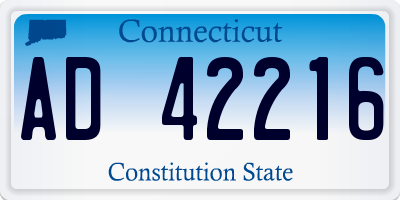 CT license plate AD42216