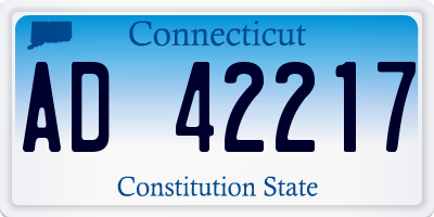 CT license plate AD42217