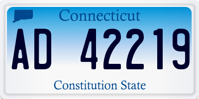 CT license plate AD42219