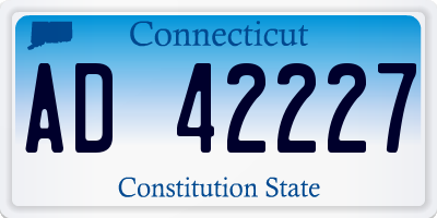 CT license plate AD42227