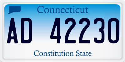 CT license plate AD42230