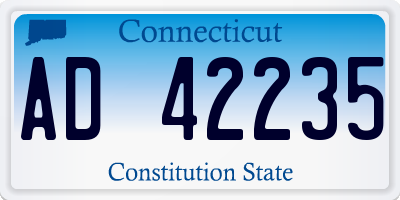 CT license plate AD42235