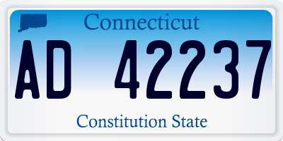 CT license plate AD42237