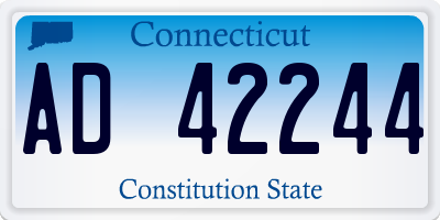 CT license plate AD42244