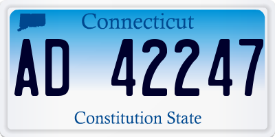 CT license plate AD42247