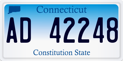 CT license plate AD42248