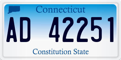 CT license plate AD42251