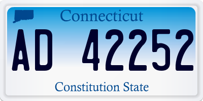 CT license plate AD42252