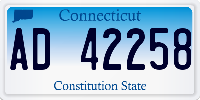 CT license plate AD42258
