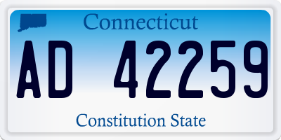 CT license plate AD42259