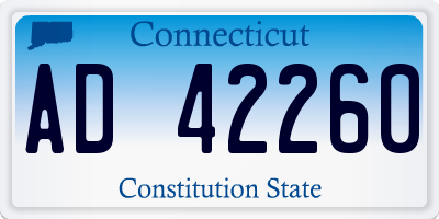 CT license plate AD42260