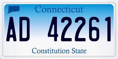 CT license plate AD42261