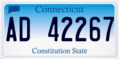 CT license plate AD42267