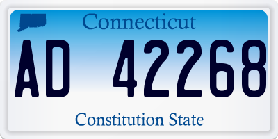 CT license plate AD42268