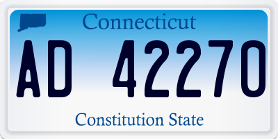CT license plate AD42270