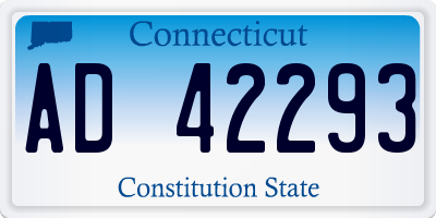 CT license plate AD42293