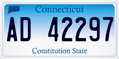 CT license plate AD42297