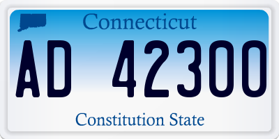 CT license plate AD42300