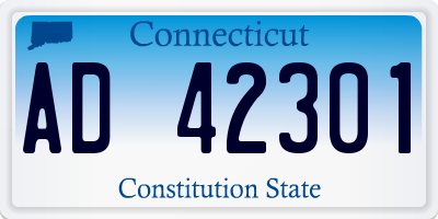CT license plate AD42301