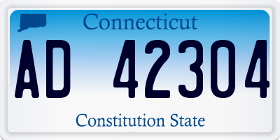 CT license plate AD42304
