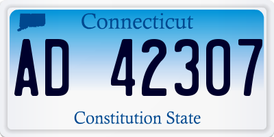 CT license plate AD42307