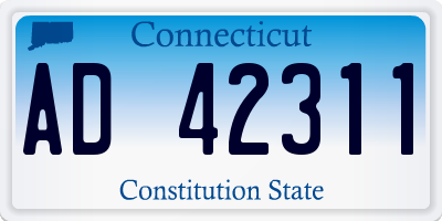 CT license plate AD42311