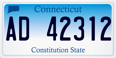 CT license plate AD42312