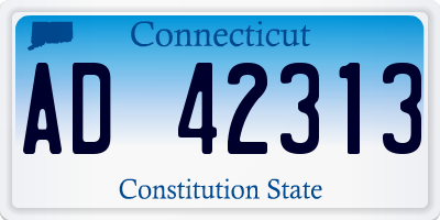 CT license plate AD42313