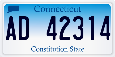 CT license plate AD42314